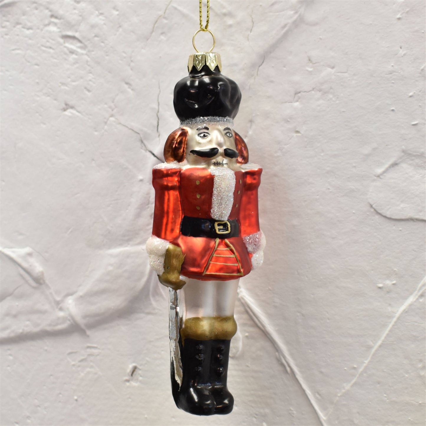 Festive Glass Nutcracker Ornament 4.75" | LCC22