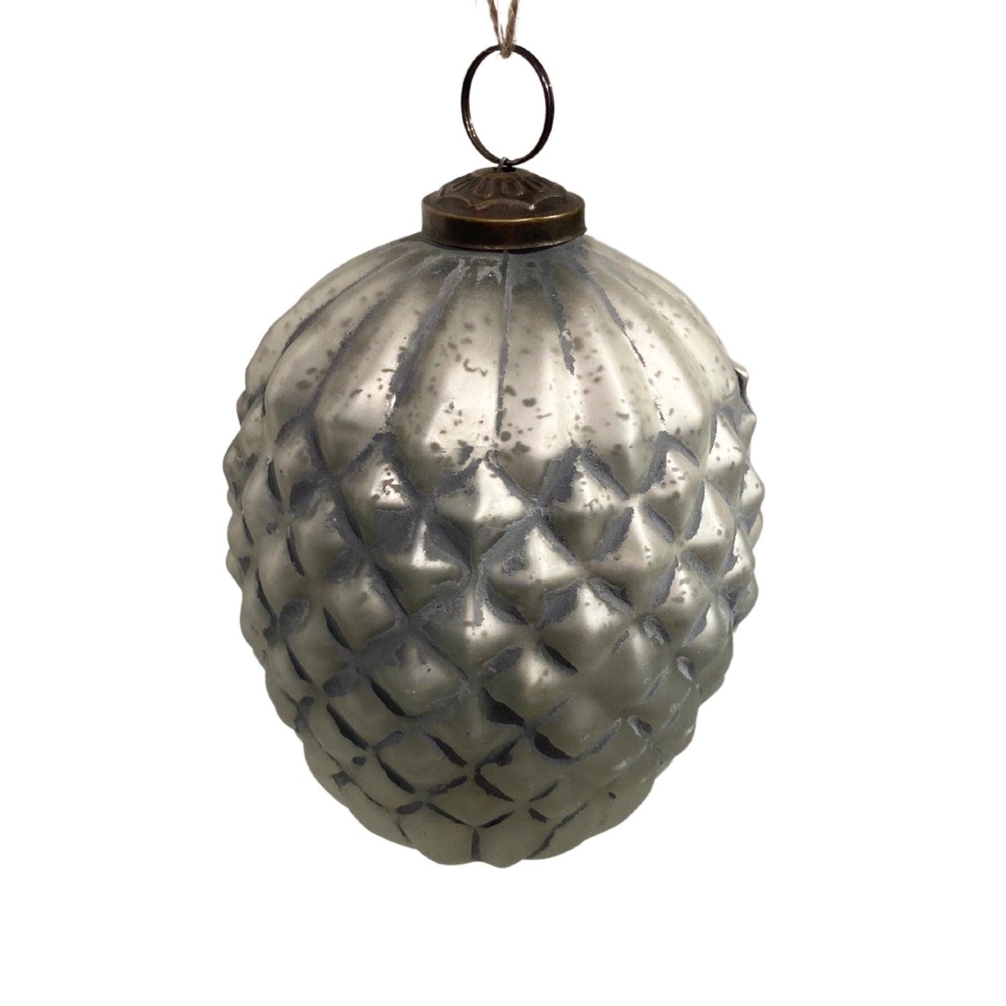 6'' Stone Washed Pinecone Orn.-Grey