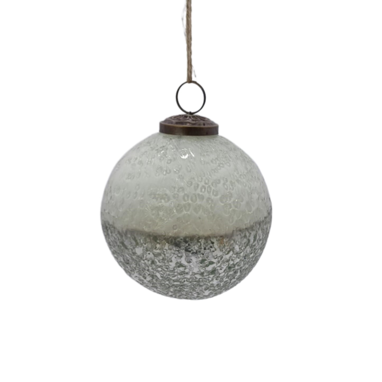 4'' Half Frosted Glass Ball -Silver