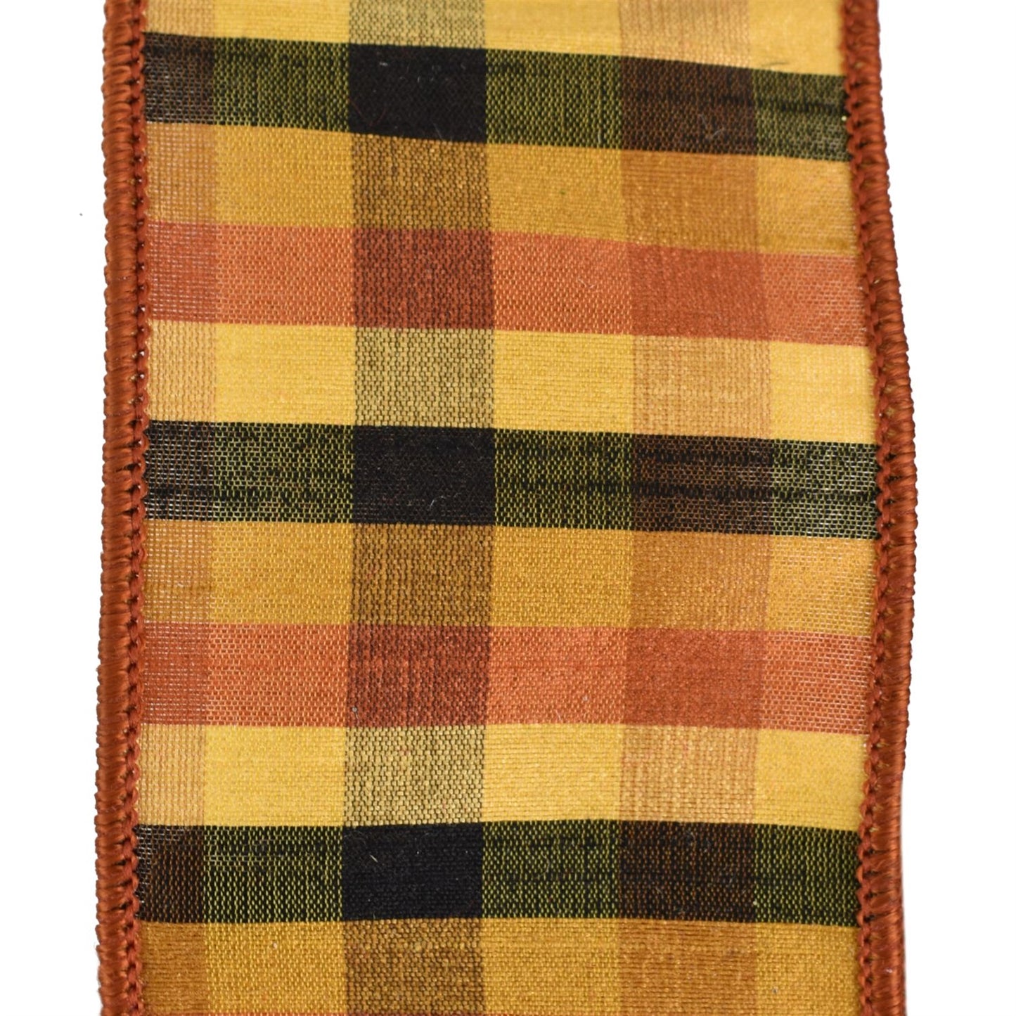 Warm Harvest Striped Plaid Ribbon 2.5" x 10yd