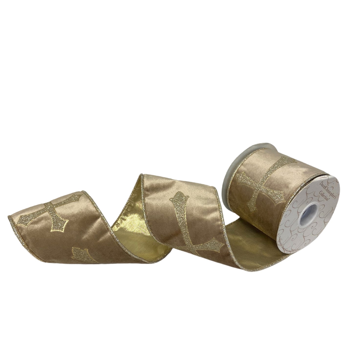 Elegant Cross Ribbon Gold 4" x 10yd | IR