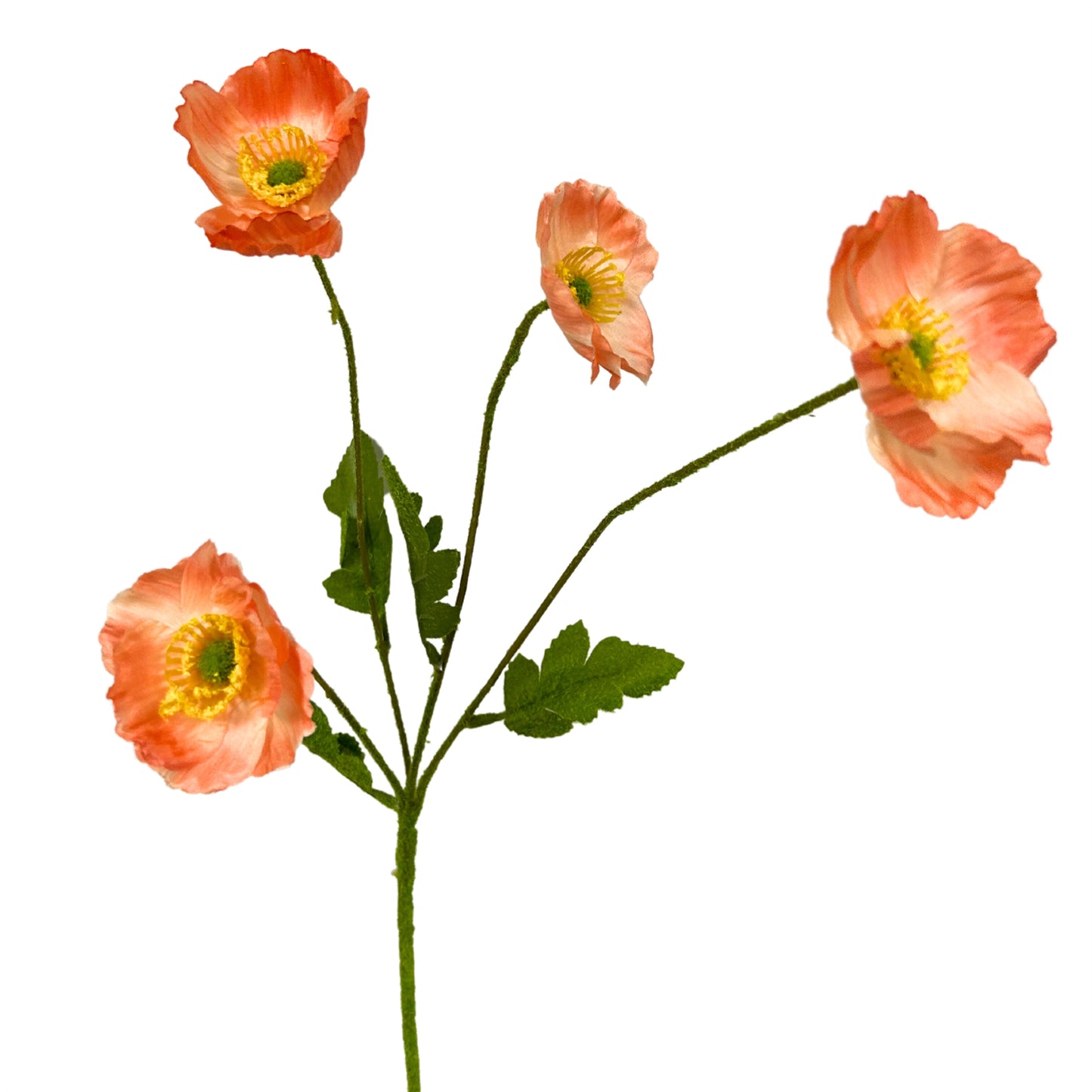 Flowering Fields Mini Poppy Spray - Light Orange - 23.5” | YSE