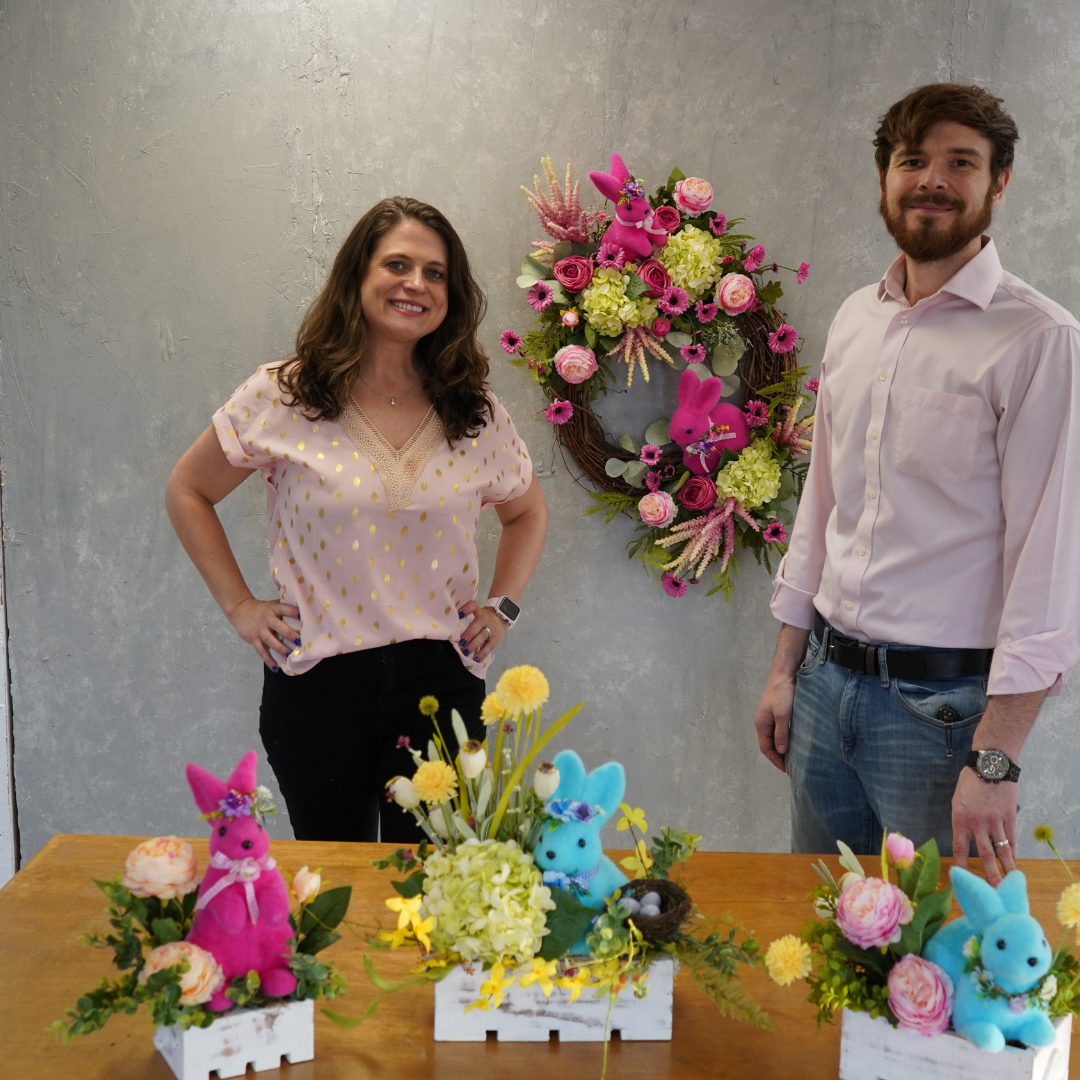 Sitting Bright Flocked Bunny in Hot Pink 7.5" x 5.5" | BFE