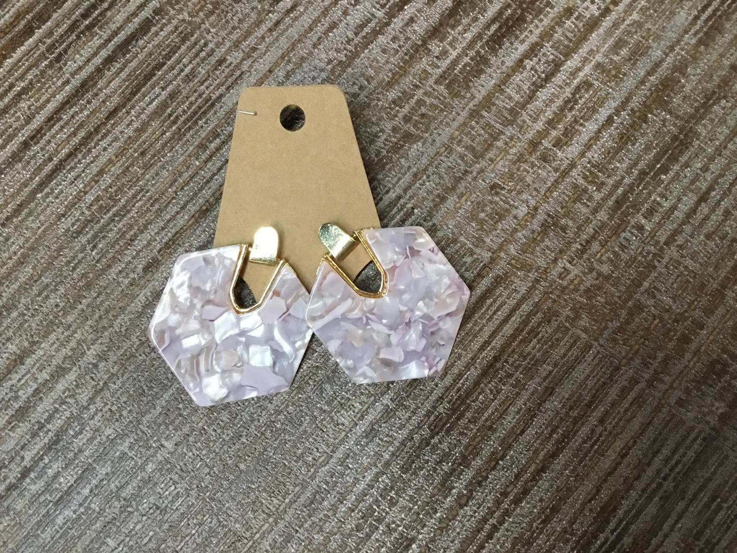 Roxanne Marble Earrings in Rose Pink Marble