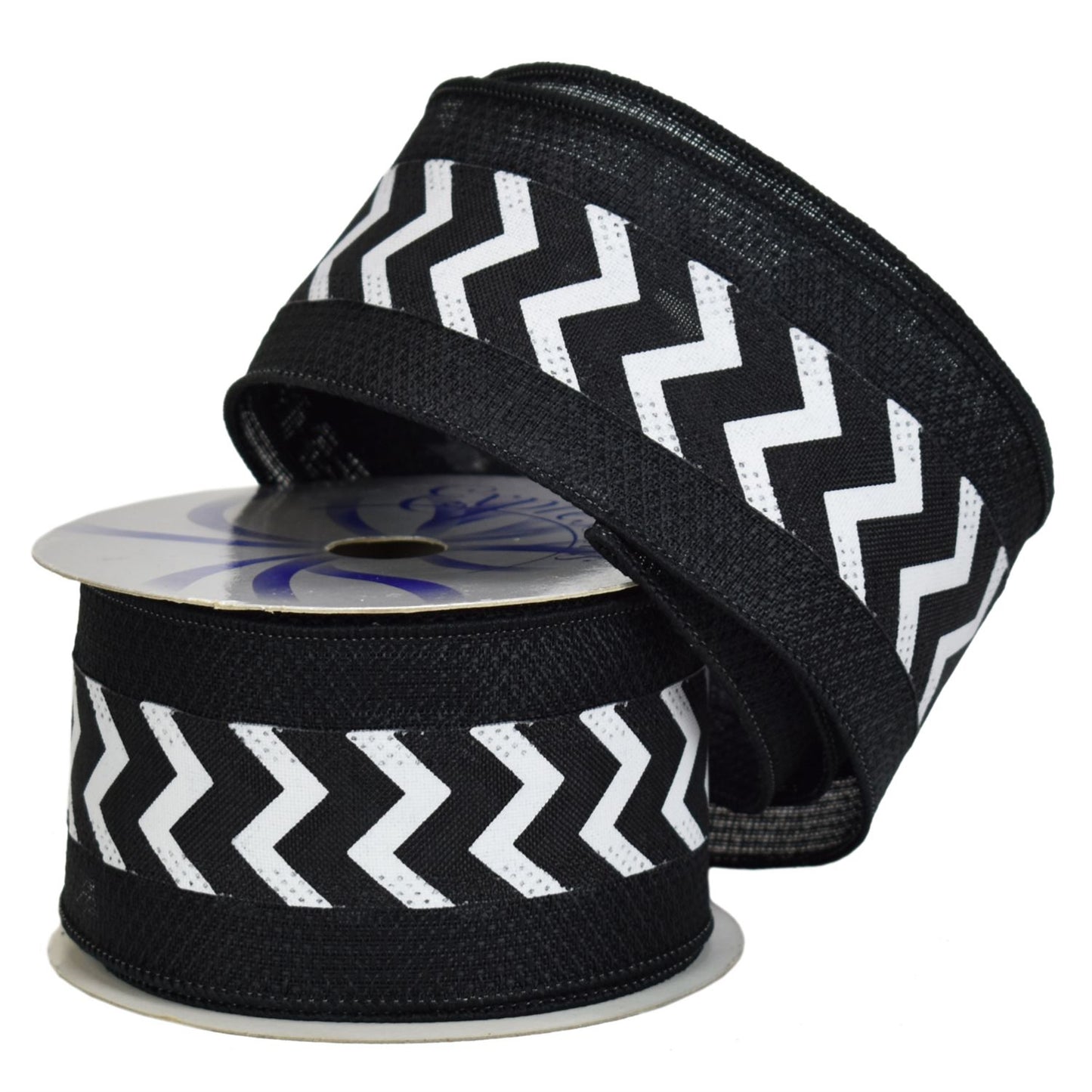 2.5 x 10Y Black and White Chevron Ribbon
