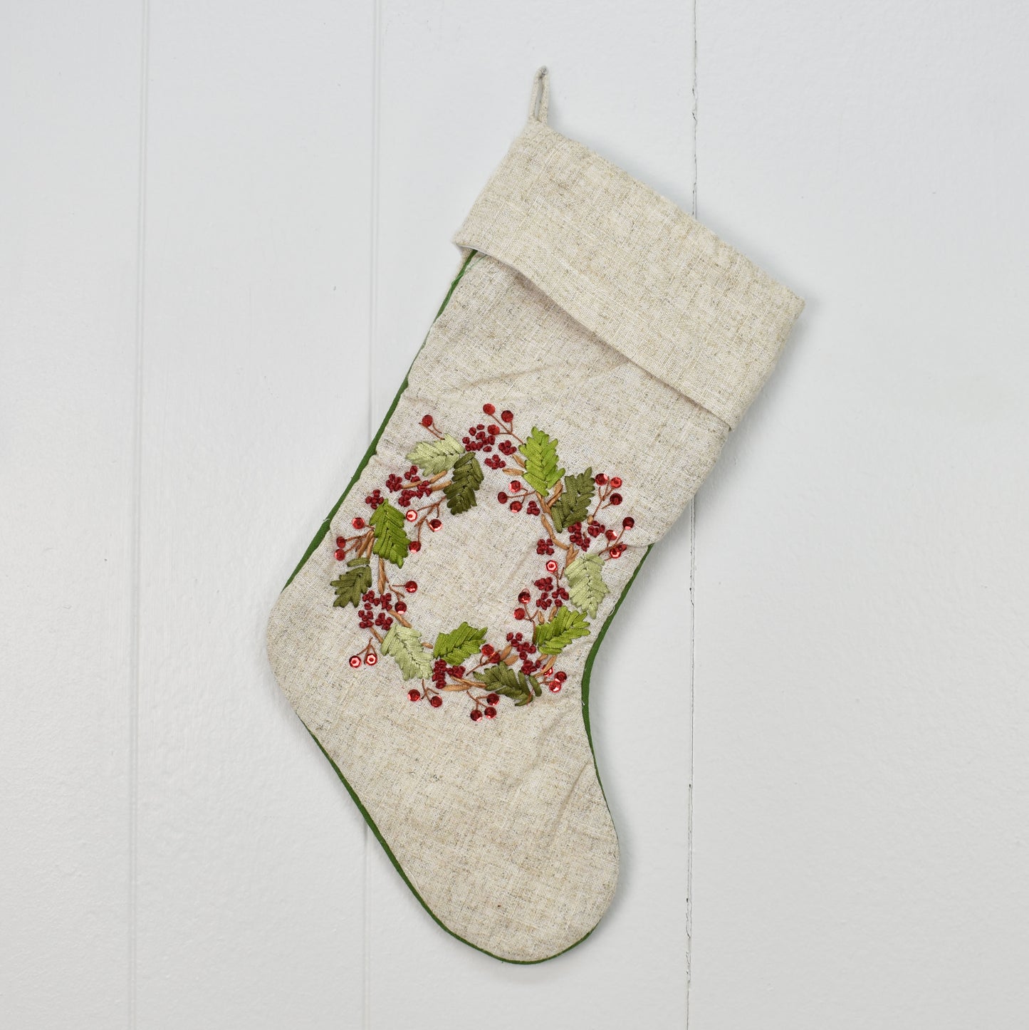 Sequin Wreath Stocking