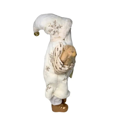 Christmas Standing Santa Tabletop Decor - White/Gold | YK