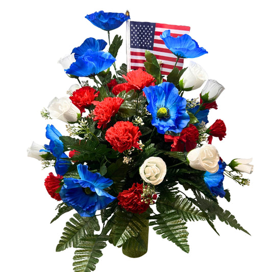 Stars & Stripes Pre-Made Vase Insert (Red, White, Blue)