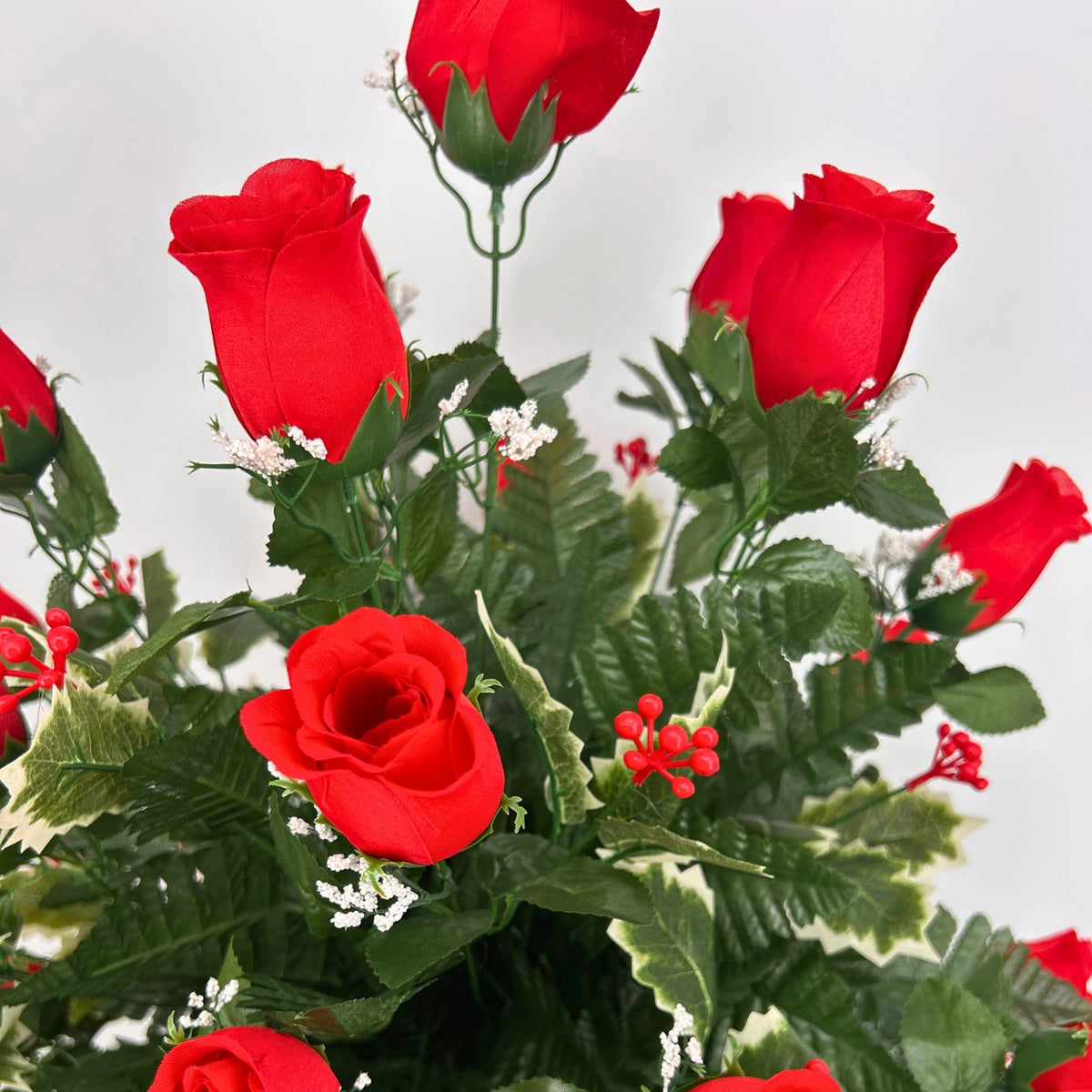 "Season of Remembrance" Pre-Made Vase Insert (Red, Dark Green)