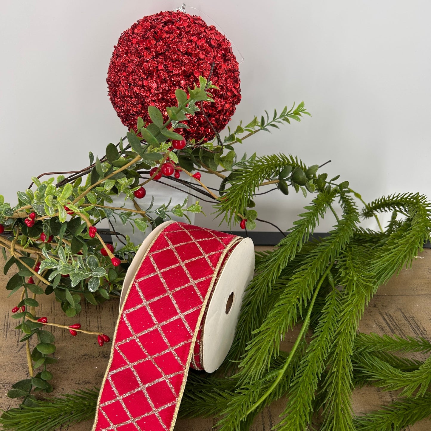 Red, Champagne, Greenery Christmas Tree Mystery Box