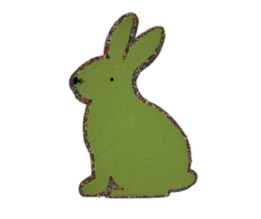 12" Felt Bunny Hanger - Green | QPE