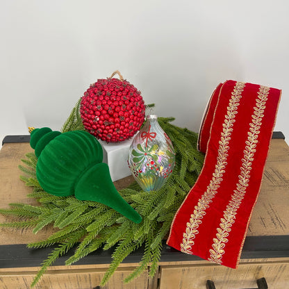 Red, Green, Gold, Berries Christmas Tree Mystery Box
