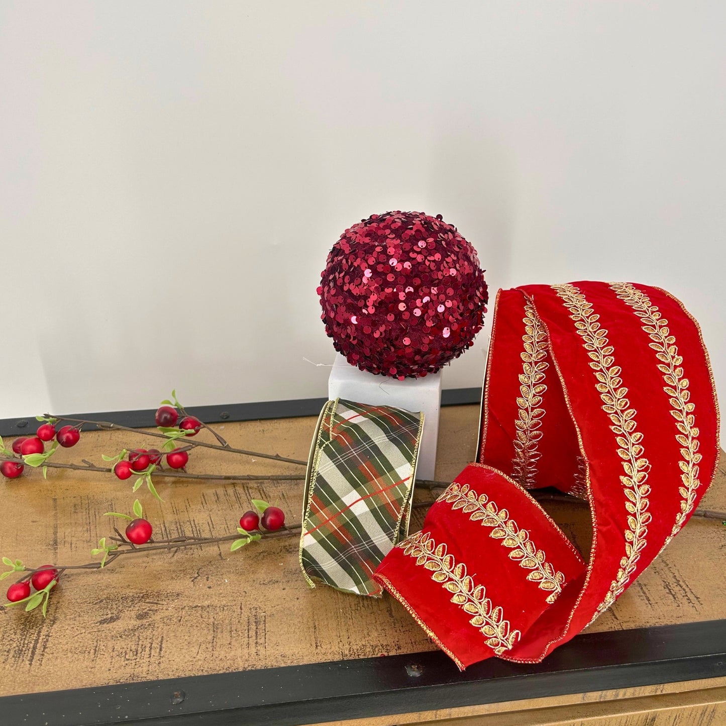 Red, Gold, Berries, Plaid Christmas Tree Mystery Box