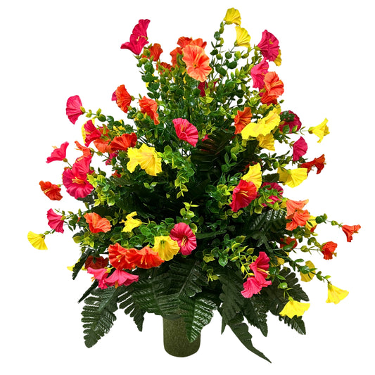 Morning Glory Pre-Made Vase Insert (Pink, Yellow)