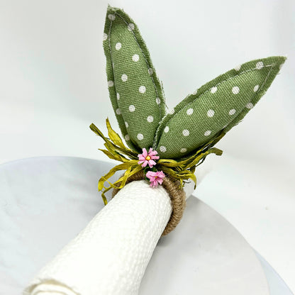 Bunny Ear Jute Wrapped Napkin Ring 5.5" | BFE