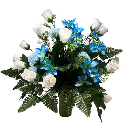 Rolling Fields Pre-Made Vase Insert (Blue, White)