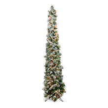 Load image into Gallery viewer, 9&#39; Pre-lit Flocked Pencil Tree | RT