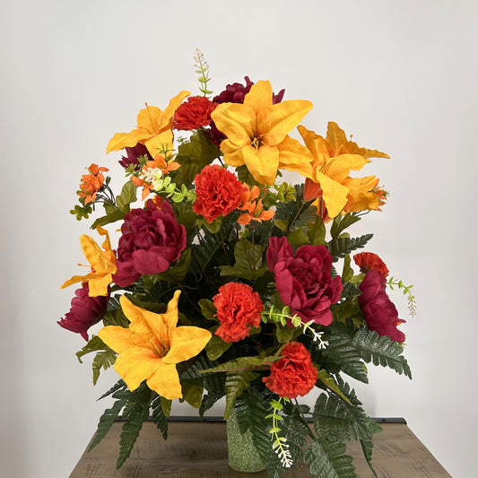 Harvest Tribute Pre-Made Vase Insert (Yellow, Orange, Burgundy)