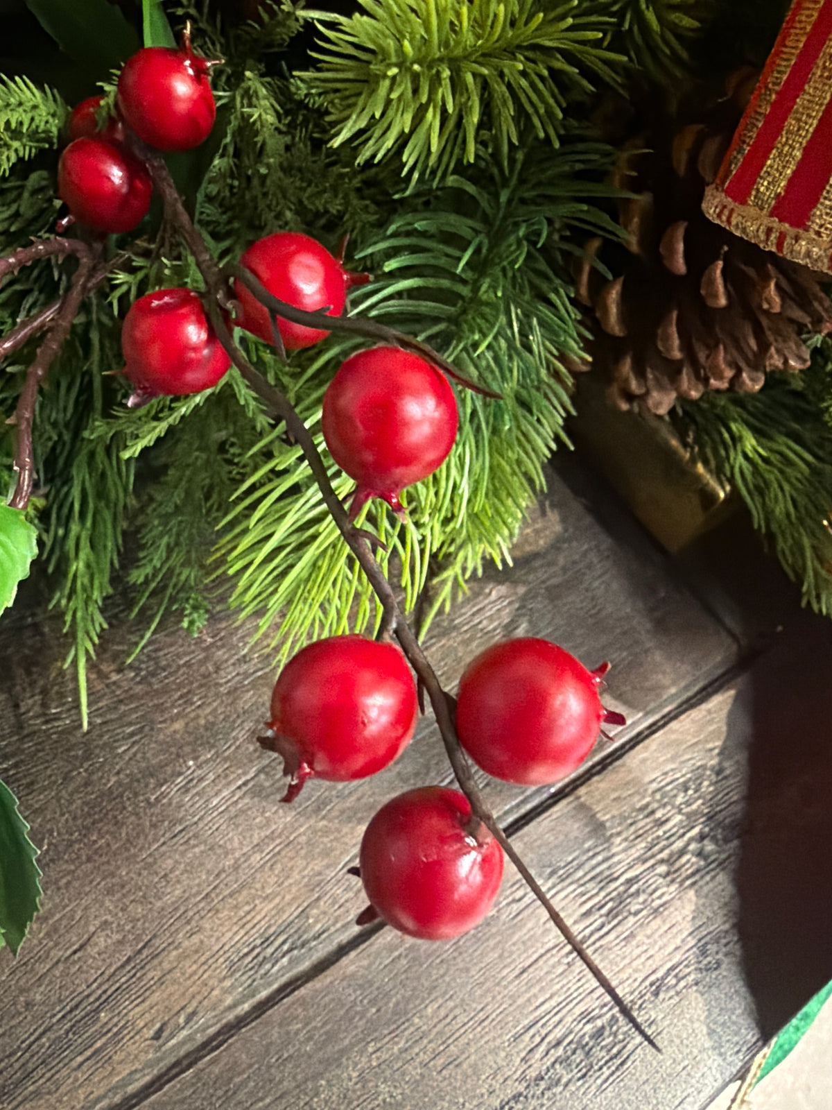 Faux Currant Berry Spray 38" - Deep Red | YS