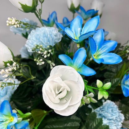 Rolling Fields Pre-Made Vase Insert (Blue, White)