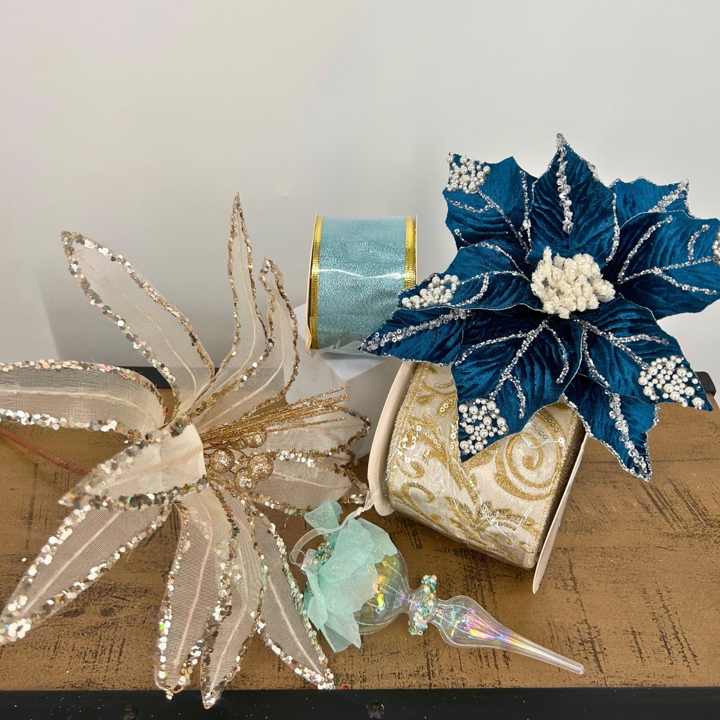 Blue, Pearl, Gold Christmas Tree Mystery Box
