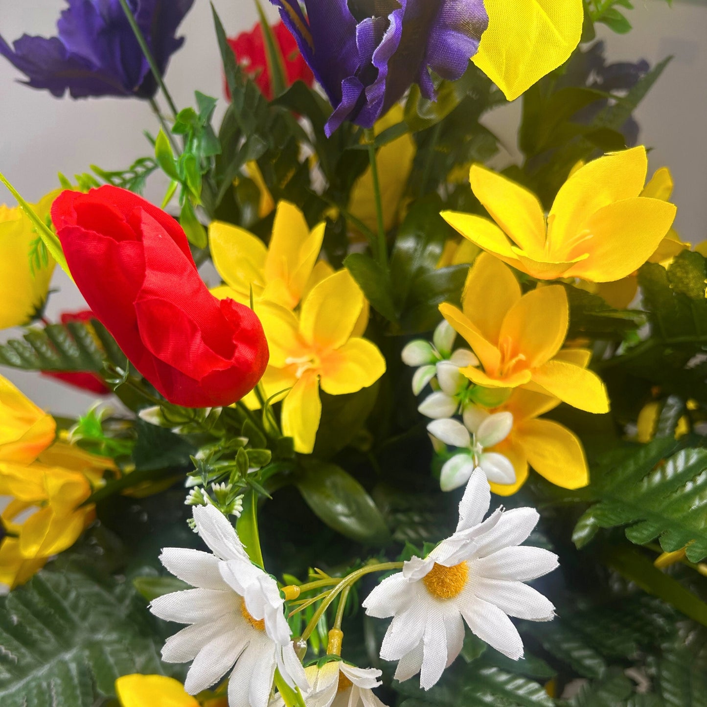 Sunshine Meadows Pre-Made Vase Insert (Yellow/Purple/Red)