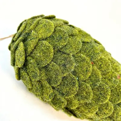 MOSSY GREEN FELT PINECONE ORN. 8.5" |KS