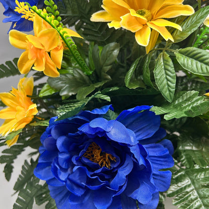 Garden of Memories Pre-Made Vase Insert (Yellow, Blue)