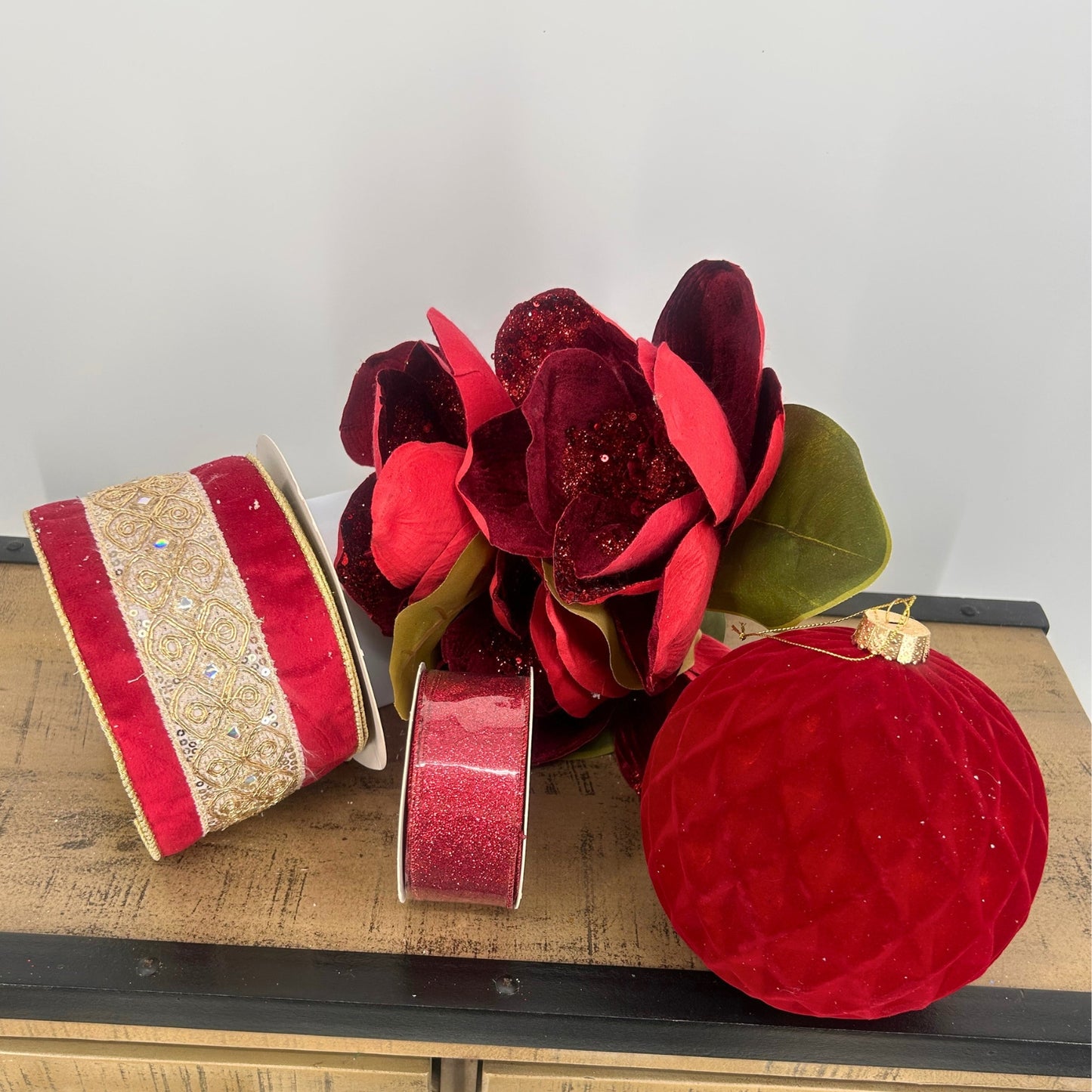 Burgundy, Gold Christmas Tree Mystery Box