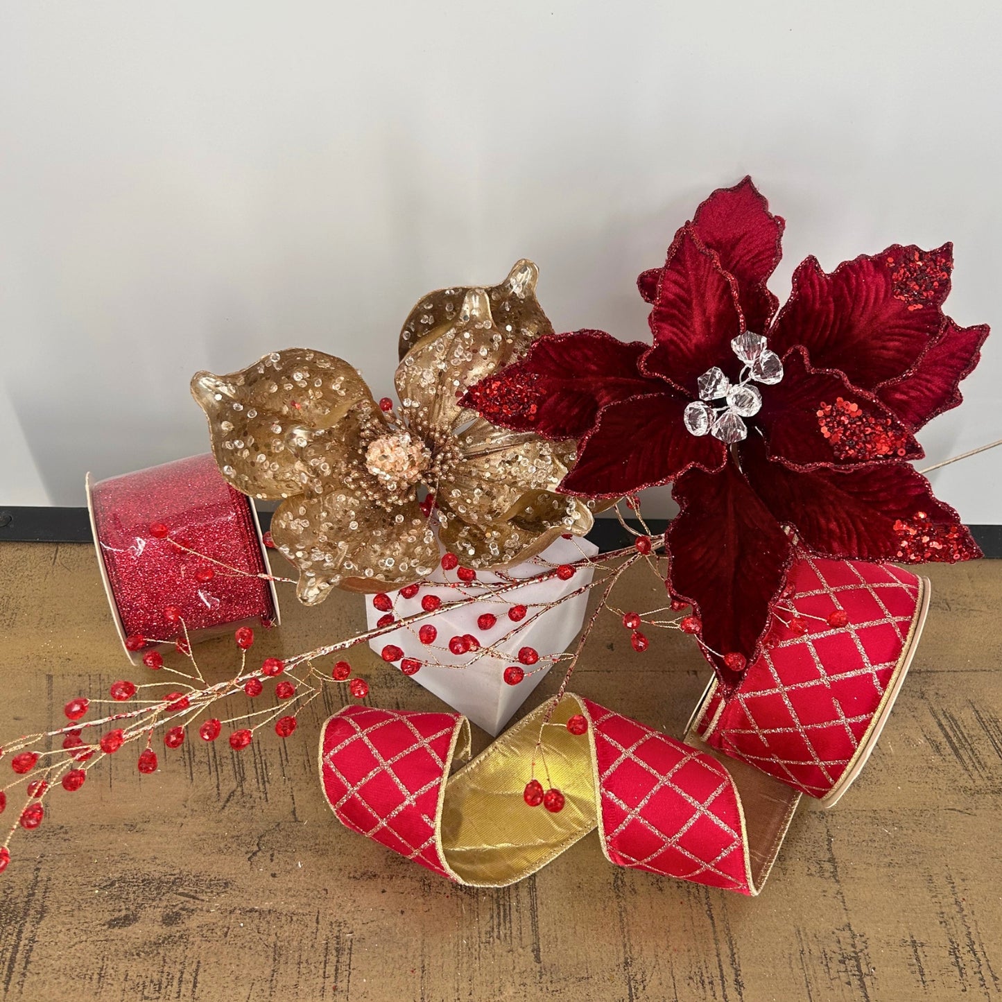 Red, Gold Christmas Tree Mystery Box