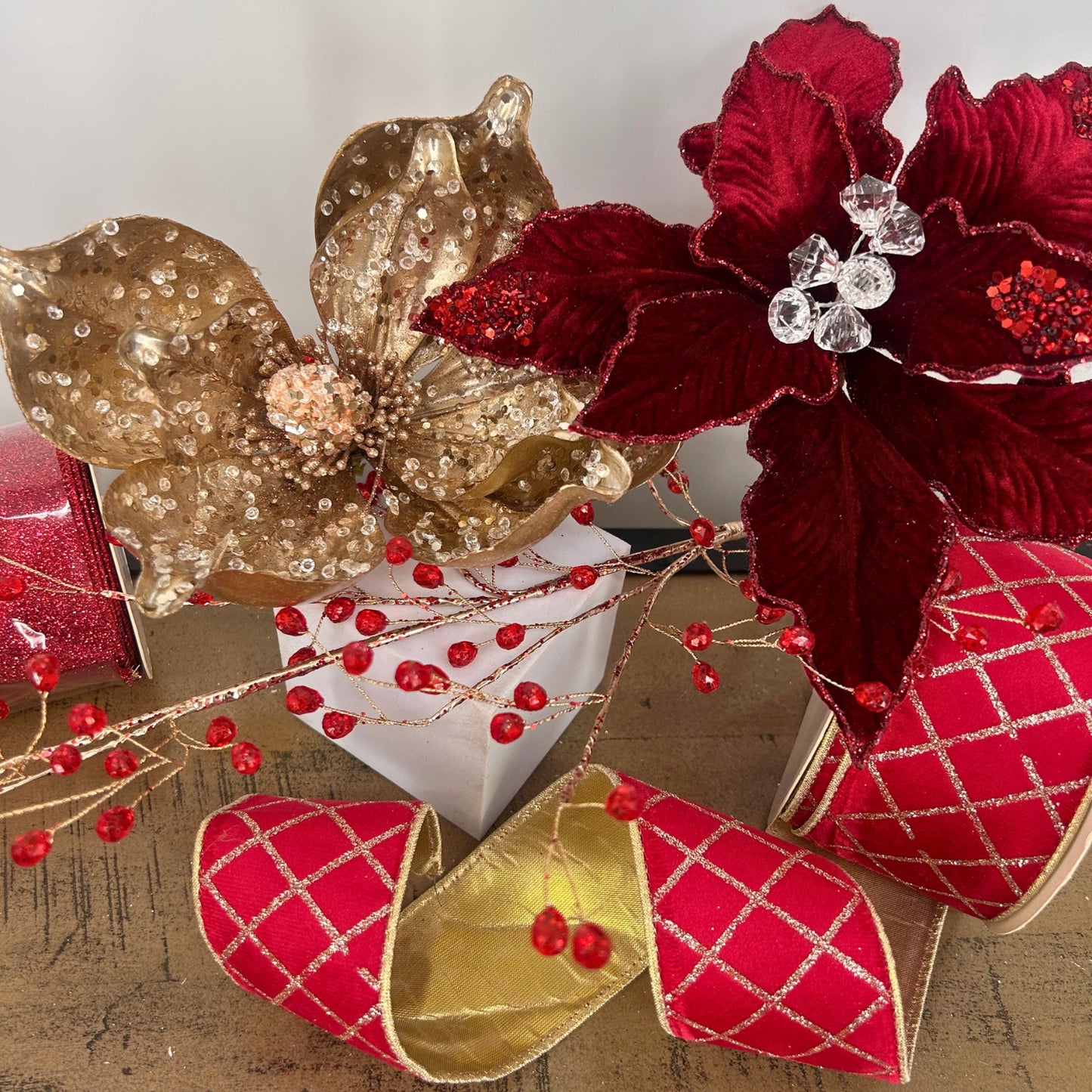 Red, Gold Christmas Tree Mystery Box