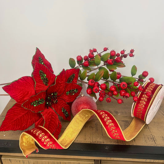 Red, Gold, Green, Berries Christmas Tree Mystery Box