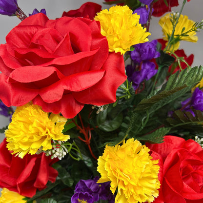 Serene Petals Pre-Made Vase Insert (Red, Purple, Yellow)