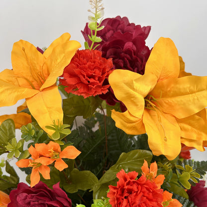 Harvest Tribute Pre-Made Vase Insert (Yellow, Orange, Burgundy)