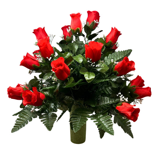 Red Rose Pre-Made Vase Insert (Red)