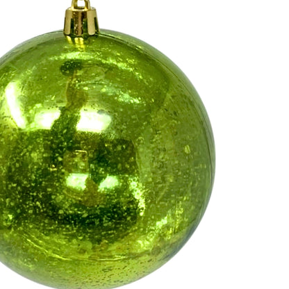 Plastic Mercury Shiny Ball Ornament 4”  Apple Green | LC