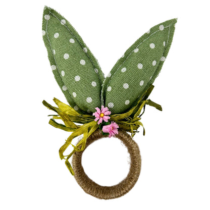 Bunny Ear Jute Wrapped Napkin Ring 5.5" | BFE