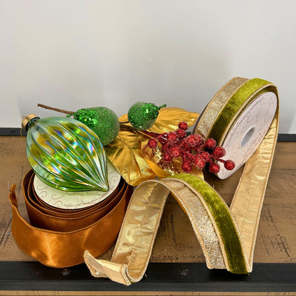 Green, Gold, copper Christmas Tree Mystery Box
