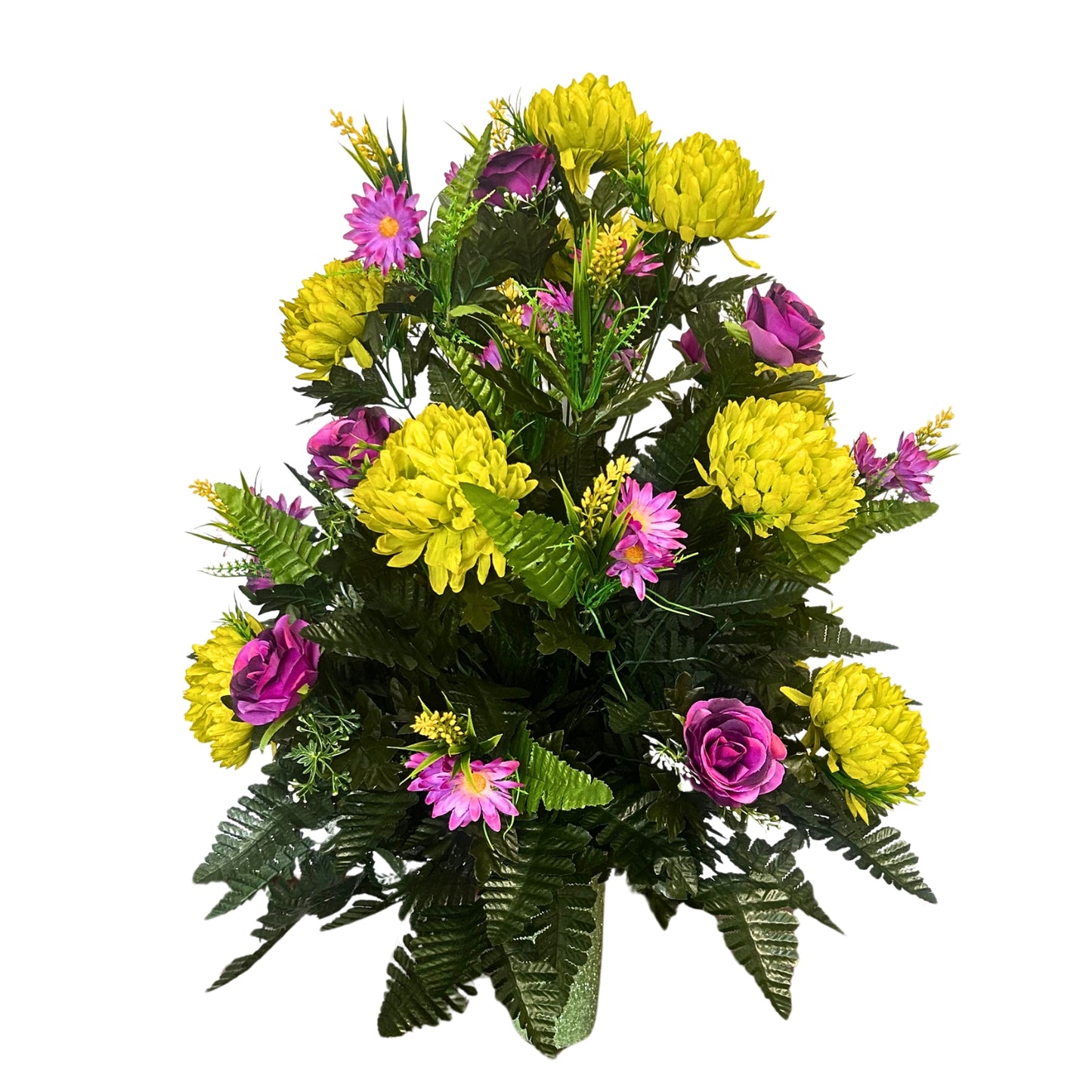 Wildflower Blooms Pre-Made Vase Insert (Lime/Purple)