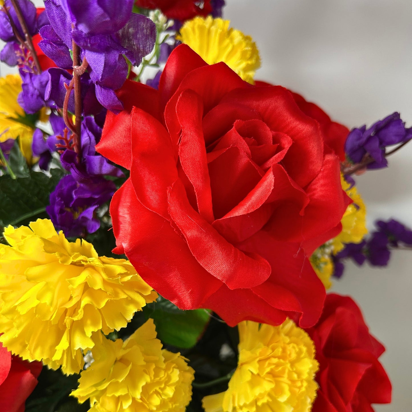 Serene Petals Pre-Made Vase Insert (Red, Purple, Yellow)