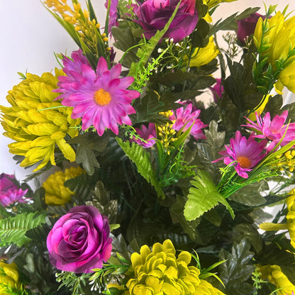 Wildflower Blooms Pre-Made Vase Insert (Lime/Purple)