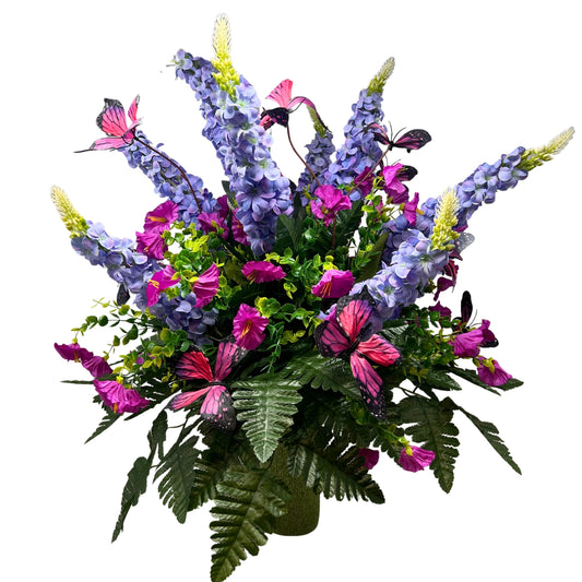 Heavenly Meadow Tribute Pre-Made Vase Insert (Purple, Lime)