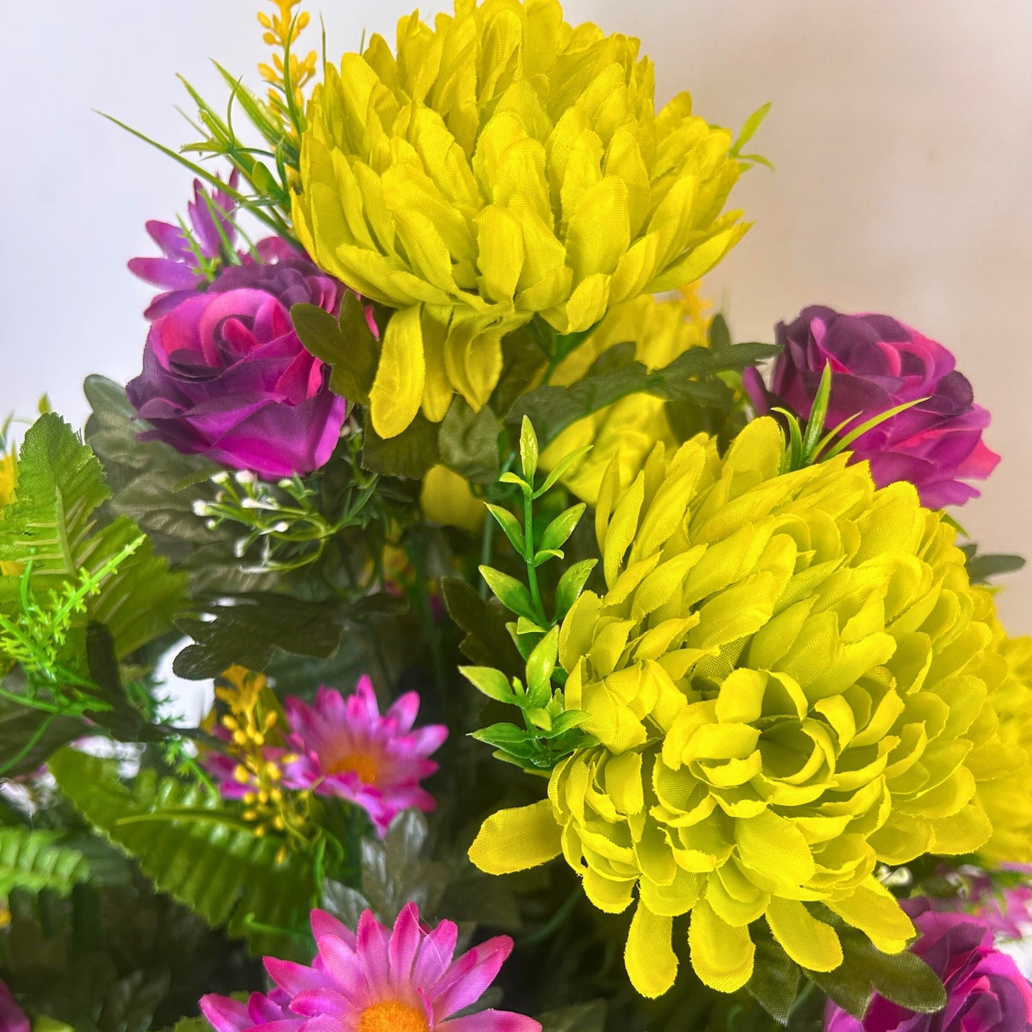 Wildflower Blooms Pre-Made Vase Insert (Lime/Purple)