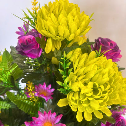 Wildflower Blooms Pre-Made Vase Insert (Lime/Purple)