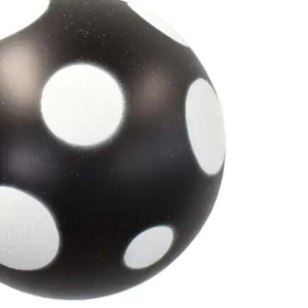 Matte Black Ball With White Glitter Dots 6’’ | XJ