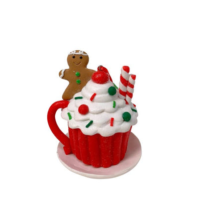Winter Holidays Saucer Cup of Cheer Individual Ornaments (Set of 2)