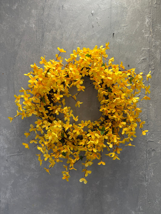 26" Yellow Tweedia Wreath {Completed Wreath}