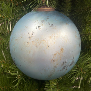 Mercury Glass Matte Finish Ball Ornament - 6'' Lt. Teal