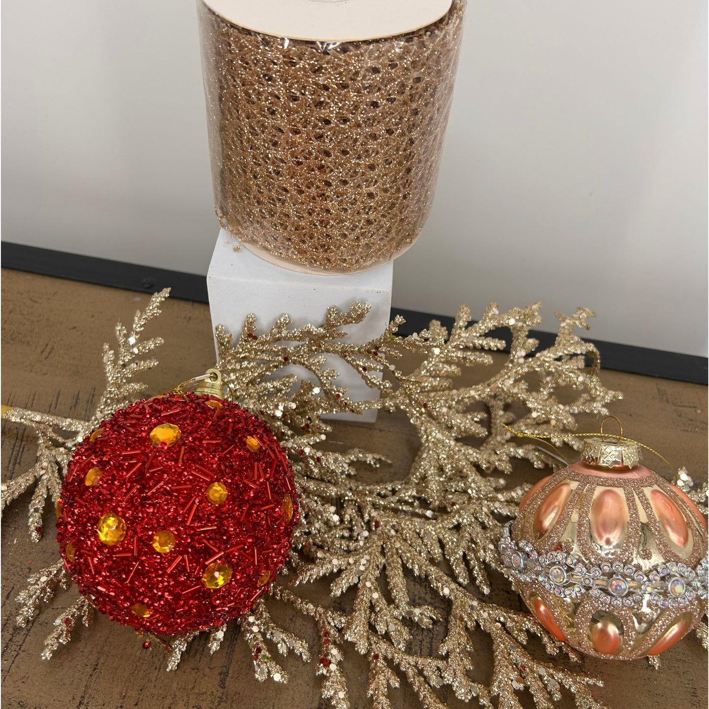 Champagne, Red, Gold Christmas Tree Mystery Box