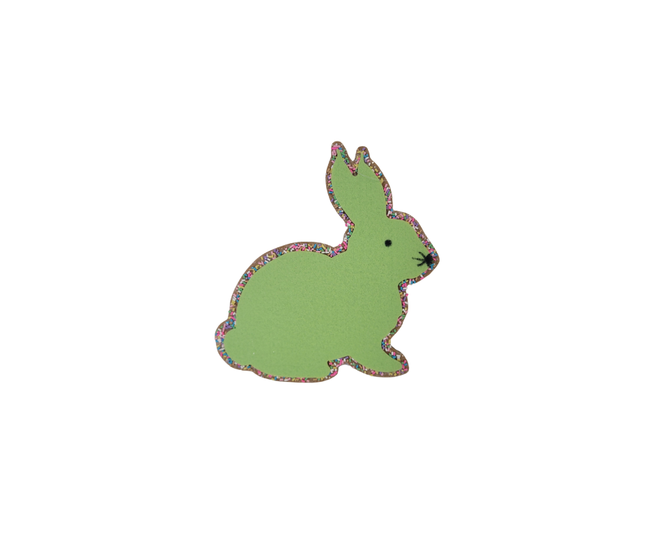 8" Felt Bunny Hanger - Green | QPE